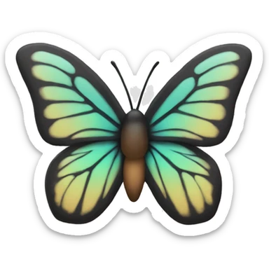 Word "W" with subtly butterfly design sticker
