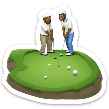 Two white men on Island golf course green sticker