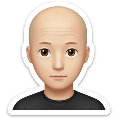  a man with bald head, kpop style, plain forehead sticker