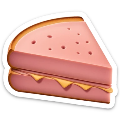 single flat slice of pink bologna, no extras sticker