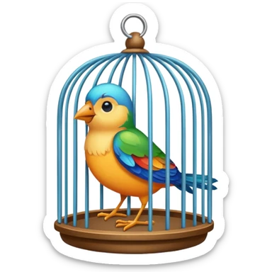 bird in cage sticker