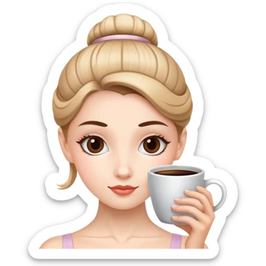Ballet girl with coffee head  sticker