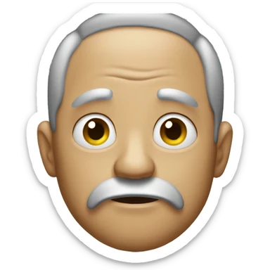 a sad mean ugly man sticker