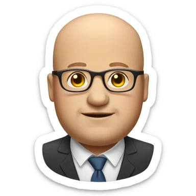 Fat balding guy with glasses  sticker