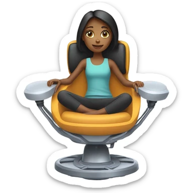 Girl sitting in sleek hoverchair of the future  sticker