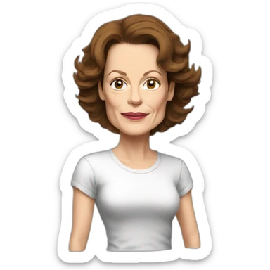 sigourney weaver cartoon wearing tee sticker