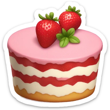 Pink strawberry tiramisu sticker