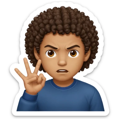 Ragazzo mulatto col coi ricci che manda a fanculo sticker