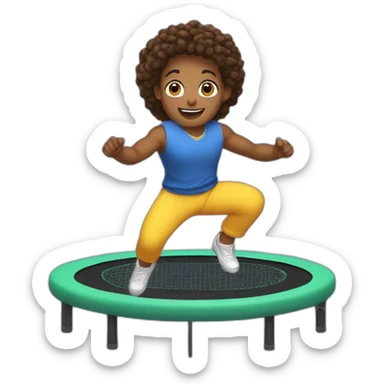 cris tucker on a trampoline jumping sticker