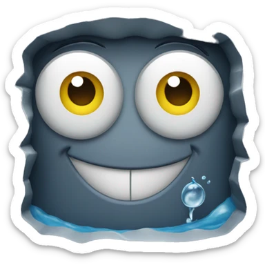 Water well with eyes smiling sticker