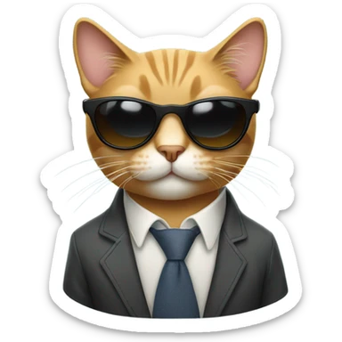 Cat with sunglasses sticker