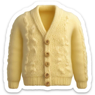 Knitted wool cardigan on Pale yellow Colors  sticker