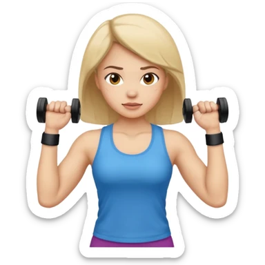 girl working out arms with a shirt on  sticker