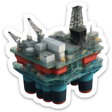 Oil offshore platform sticker
