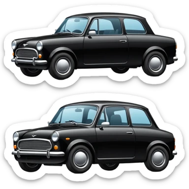 Can you make it fully black, and also all the car parts black and should be basicly drawn instead of detailed, make sure to give it a good body shape, and its also 2D sticker