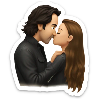 John Cusack Kisses Girl with Brown Long hair sticker