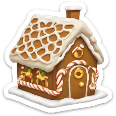 beige Christmas ginger bread house  sticker