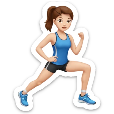 menina malhando perna, cabelo castanho pele clara  sticker