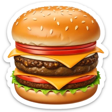 i want the Gooey Cheeseburger in 5–20° gentle bird’s-eye angle

 sticker