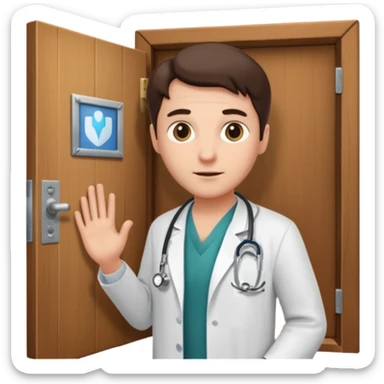 doctor opening a door sticker