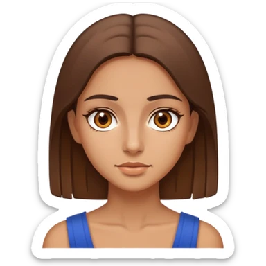 Italian Greek girl with brown eyes and straight brown hair  sticker