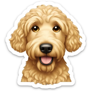 Golden doodle blonde dog sticker