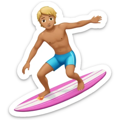 Surf boarding mann sticker