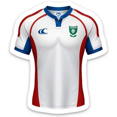 Cinematic Realistic image of a rugby jersey rendered in bold, dynamic team colors with intricately detailed fabric textures and natural creases, illuminated by dramatic stadium lighting sticker