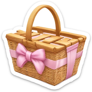 Picnic  basket in light pink bow sticker