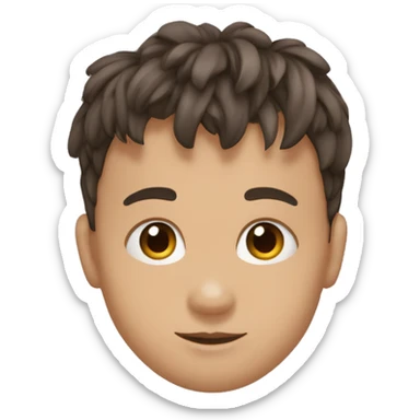 niño con nariz grande y flequillo de piel morena  sticker