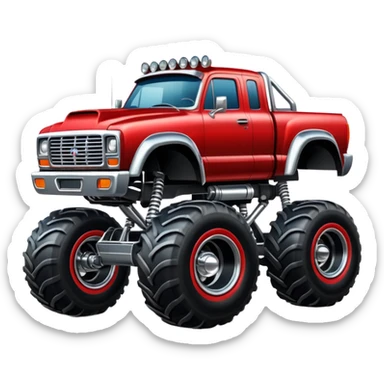 Big car monster truck with big wheels sticker