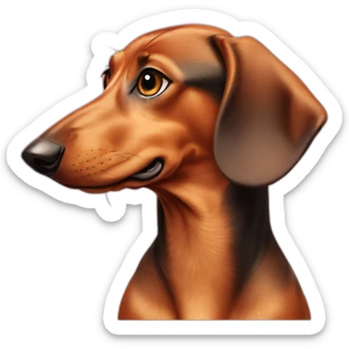 Dog head reality dachshund Looks to the left side sticker