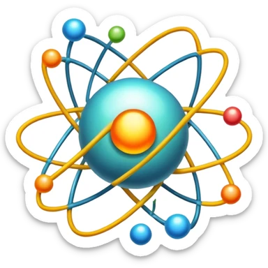 Atom with valence electrons showing electron shell configuration sticker