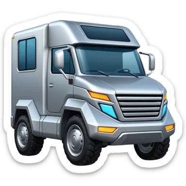 silver cyber truck sticker