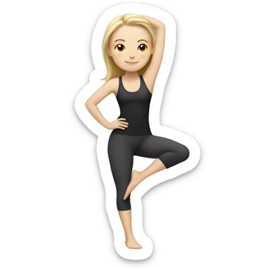 white girl doing yoga sticker