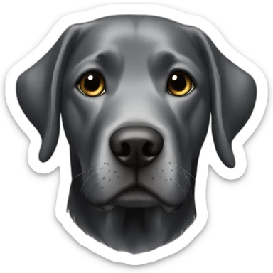 portrait black lab with slight gray fur around its mouth sticker