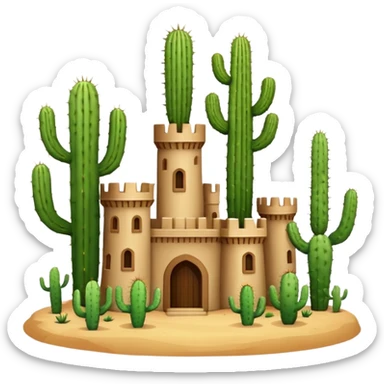castle cactus sticker