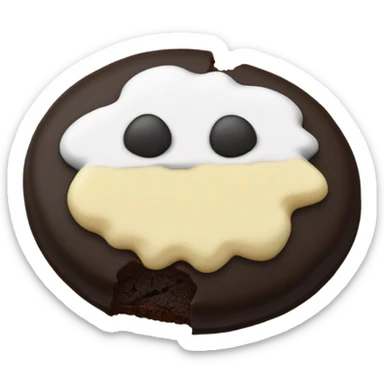 Half and half black and white cookie  sticker