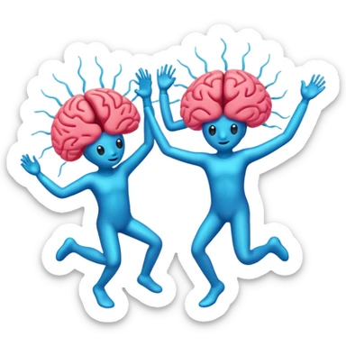 Last two brain cells dancing sticker