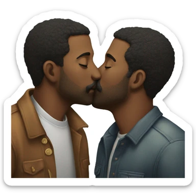 two  men kissing  sticker