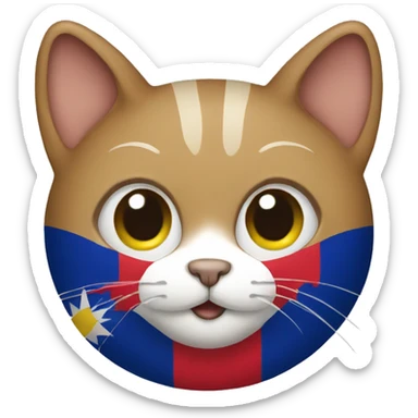 cat with a philippine flag sticker