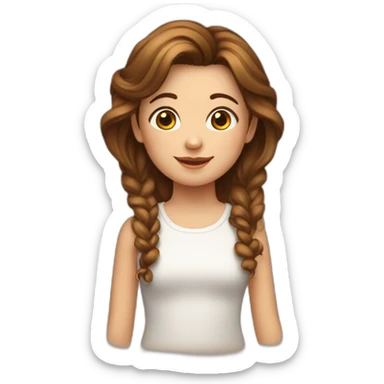 Meisje kort bruinhaar sticker