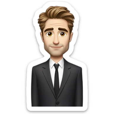 robert-pattinson cartoon wearing suit sticker