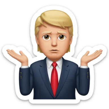 donald trump shrugs shoulders sticker