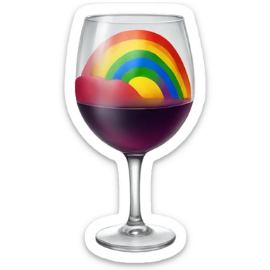 Rainbow wine sticker