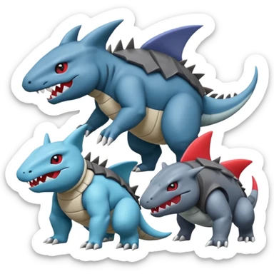 Amaura-Gible-Aggron-Pokémon (full body) sticker