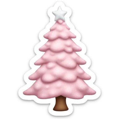 pastel pink christmas tree with snow sticker