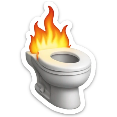 Toilet on fire sticker
