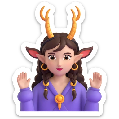 girl with fantasy horns sticker