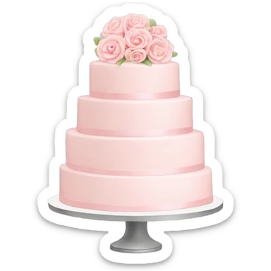 light pink wedding cake sticker